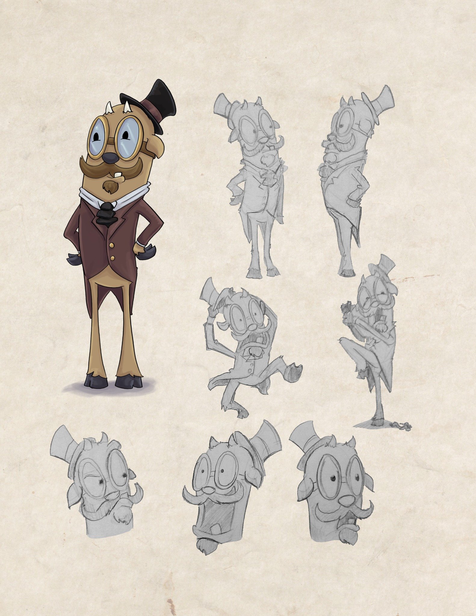 Character sketches for Nigel Mortimer Bostrick